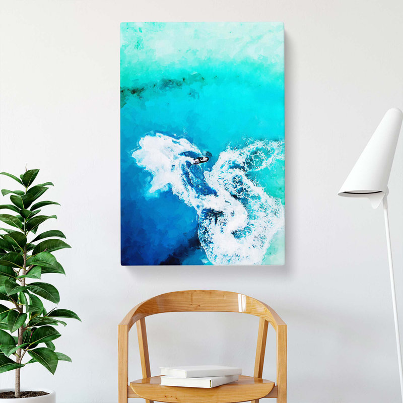 Jet Ski In The Maldives In Abstract - Wrapped Canvas, 76cm H x 50cm W x 3cm D