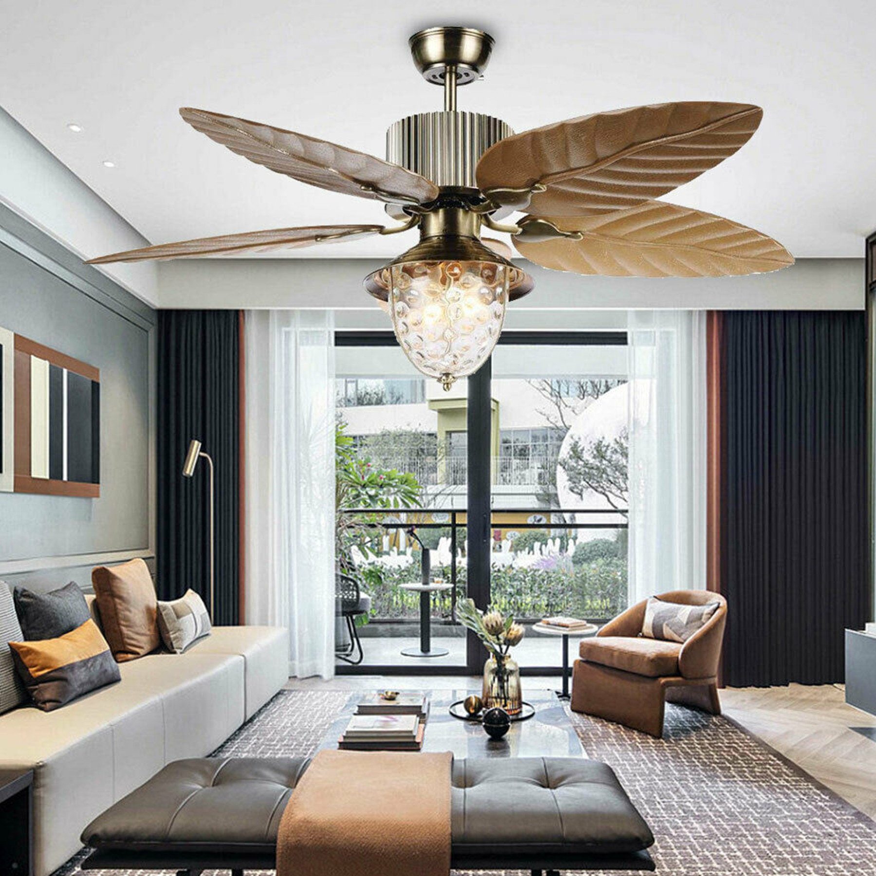 Ventilateur de plafond moderne en bois avec lumière led et télécommande Ventilateur de plafond moderne en bois avec lumière led et télécommande
