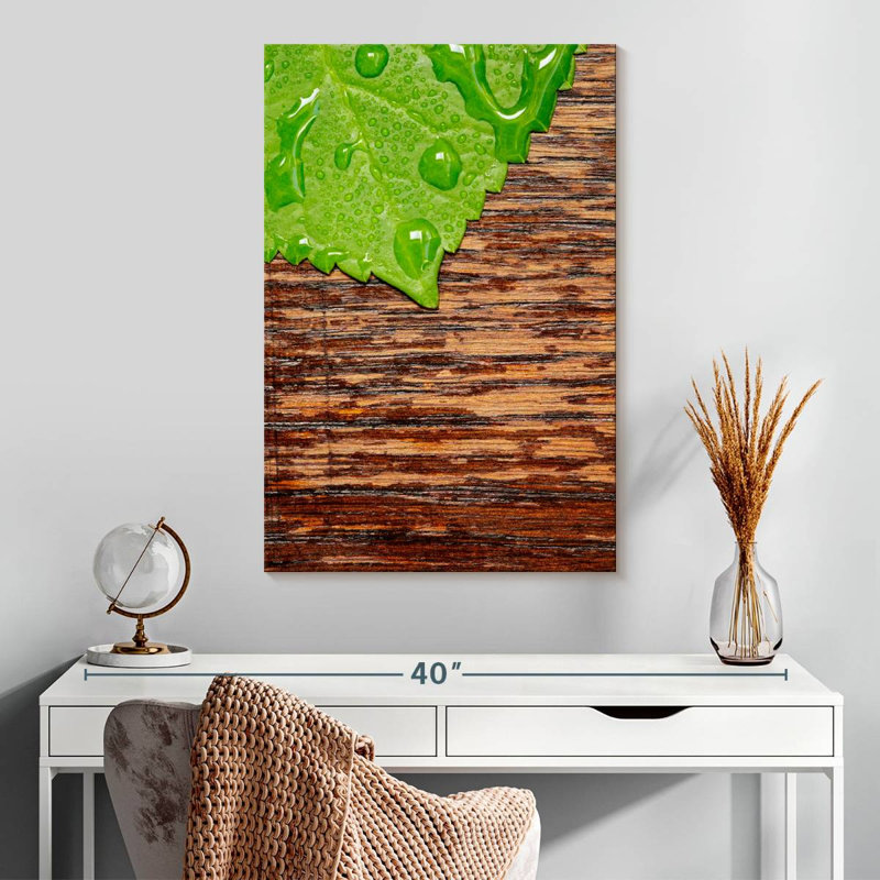 Dewy Hydrangea Leaf, 30" H x 20" W