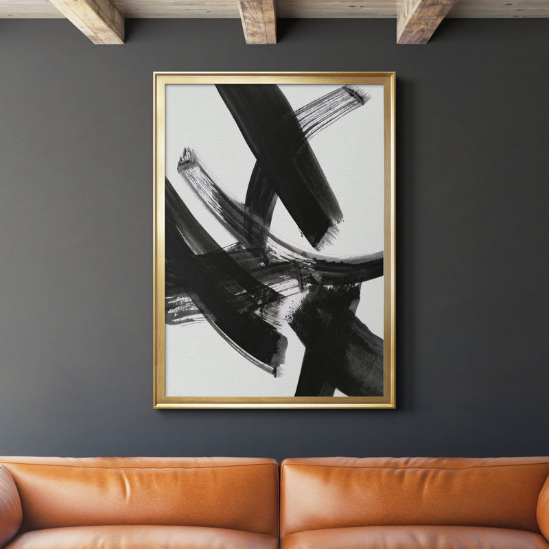«Black Magic I», reproduction encadrée de qualité supérieure - prête à être accrochée, Or, H 30,5 po x l 42,5 po x P 1,5 po