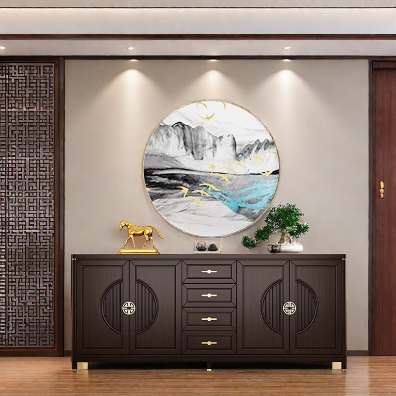 New Chinese Style Solid Wood Sideboard