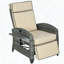Chaise de patio inclinable avec repose-pieds et plateau escamotable (kaki)-1008336354
