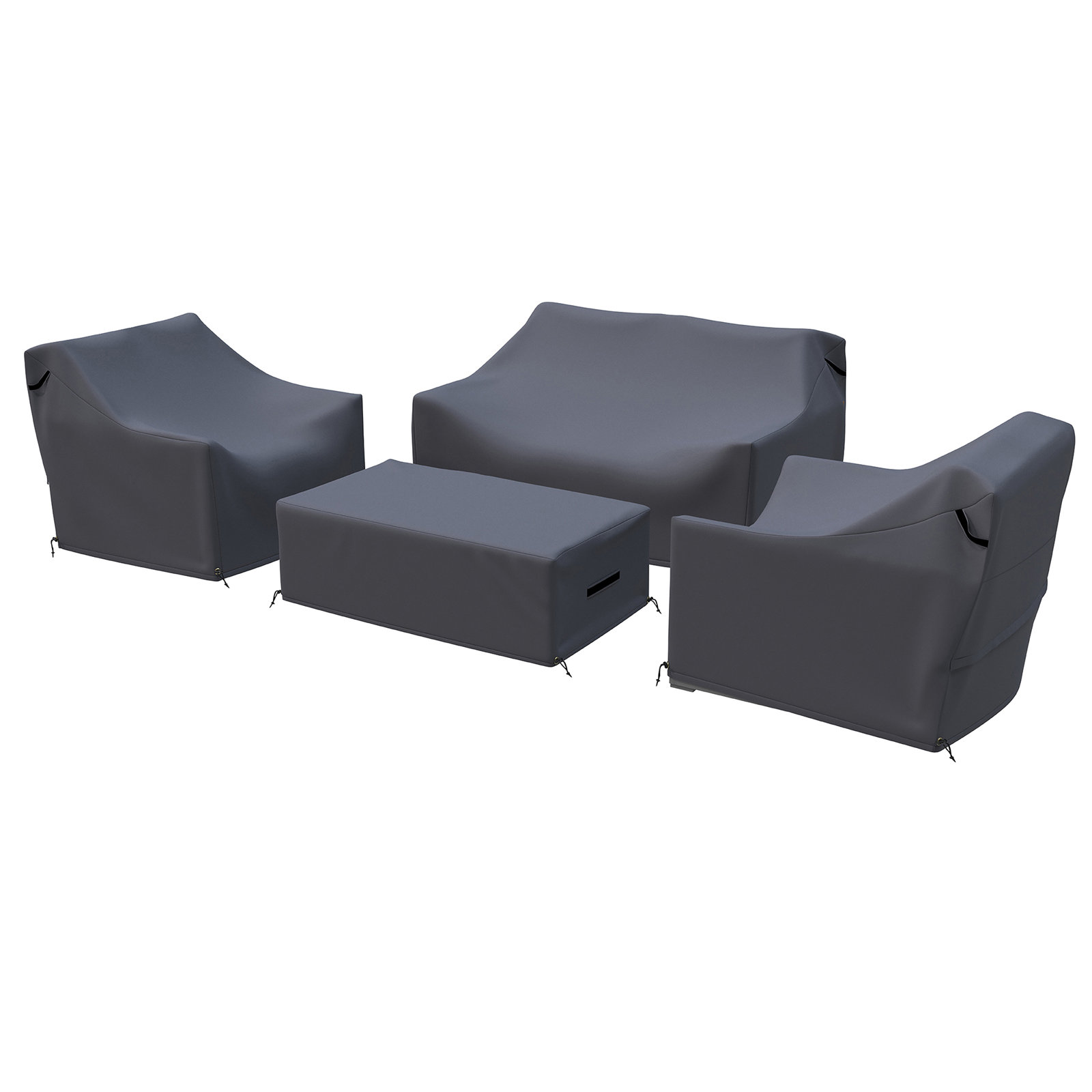 Donnie Acacia 4- Piece Outdoor Conversation Set Cover For Sofa Seating Group With Cushions