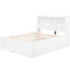Lit plateforme double avec lit gigogne, tiroirs et solutions de rangement pour la tête de lit-1162081804