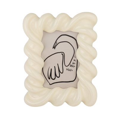 Swirled Cream Stone Photo Frame