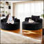 Canapé-lit simple en éponge de 55 po en chenille de 55 po, aucun assemblage requis, fauteuil-lit moderne moelleux pour le salon, la chambre à coucher et le salon-1290854741