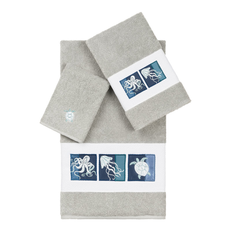 Ensemble de serviettes 3 pièces AVA, Gris clair, 3 Piece Towel Set