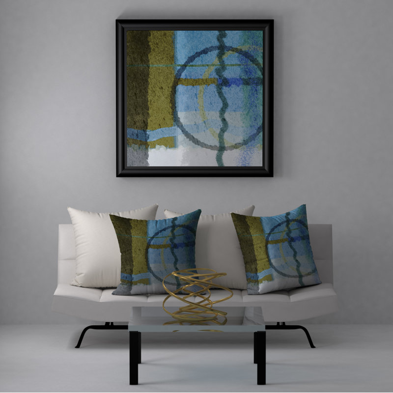 Abstract Reversible Throw Pillow, 18" x 18"