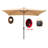 Rectangular Patio Solar LED Lighted Outdoor Market Umbrellas  with Crank and Push Button Tilt-1947698696