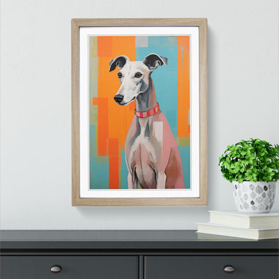 Whippet Colour Field No.3 - Framed Print