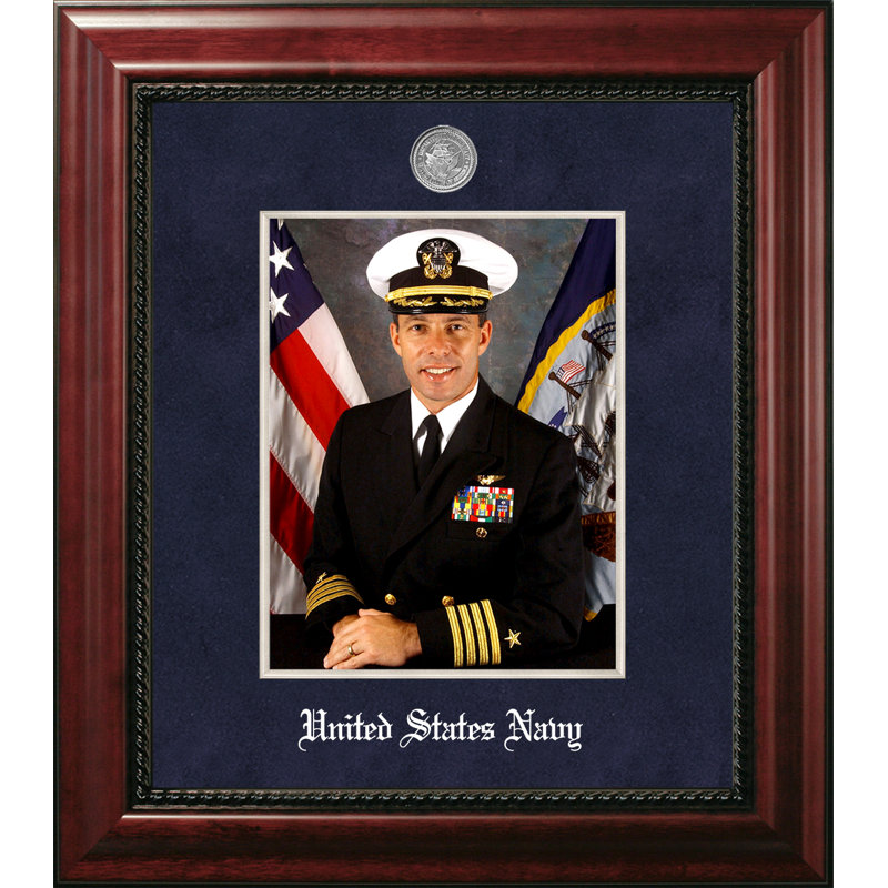 Cadre photo bleu marine portrait, Argent, 16 po x 18 po