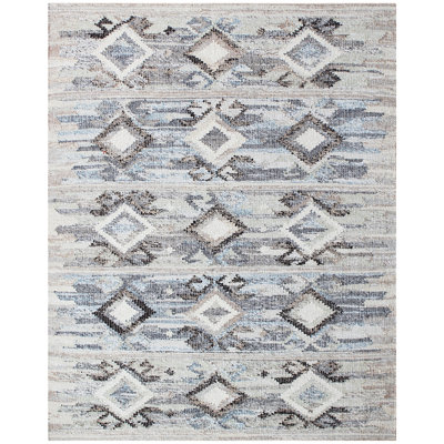 Tapis beige et bleu sarcelle noué à la main de haute qualité