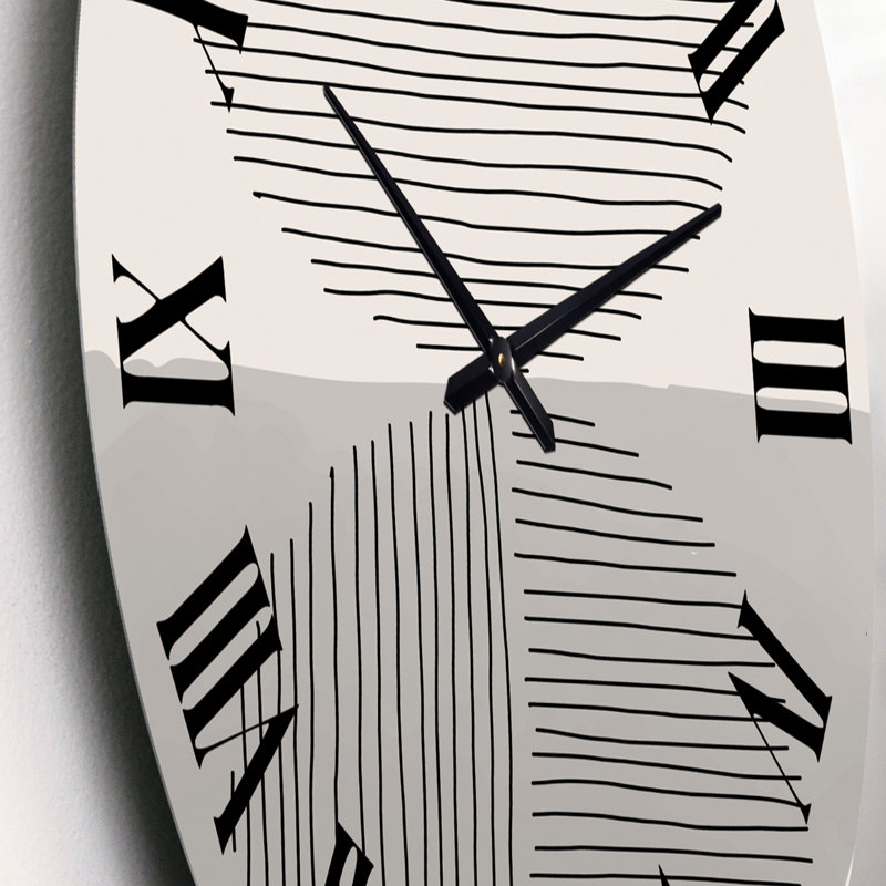 Minimal Geometric Lines and Circle VI - Modern wall clock, Small