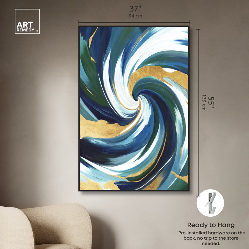 «Emerald Tide II - Ira Colmeva», reproduction sur toile encadrée par Art Remedy, cadre noir, 36 x 54, 55"H x 37"W
