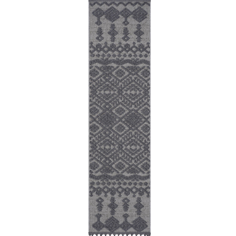 Indoor/Outdoor 2X8 Area Rug - White/Gray, Stain-, Non-Shedding, & Pet-, Long-Lasting, Medium Pile White/Gray , Pet -, Easy Cleanup,