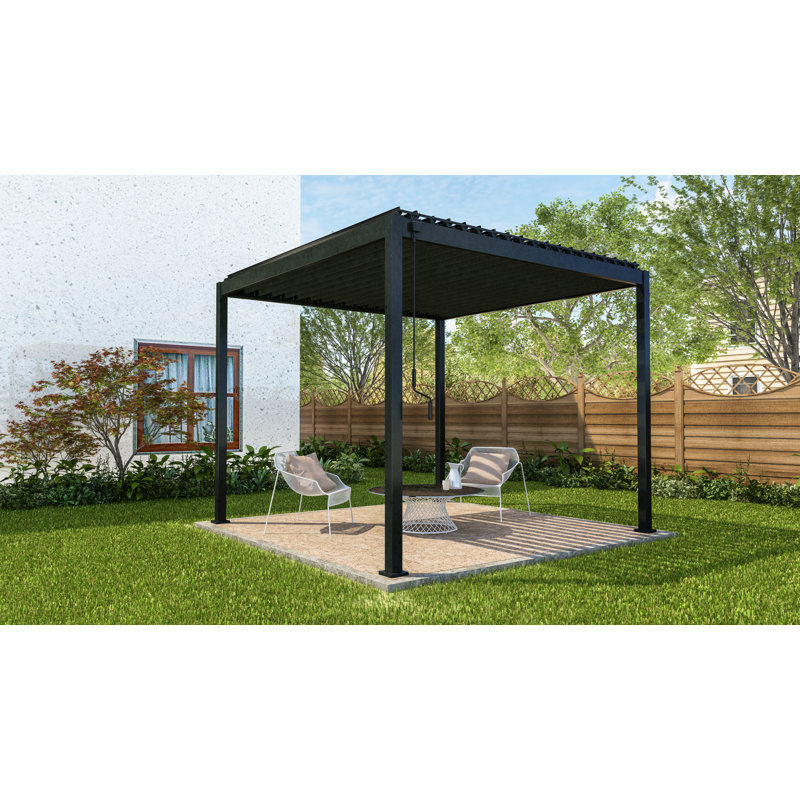 Basma 2.4m x 3m x 3m Pergola, Black