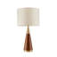 Lampe de table triangulaire, lampe de table en bois d'hévéa