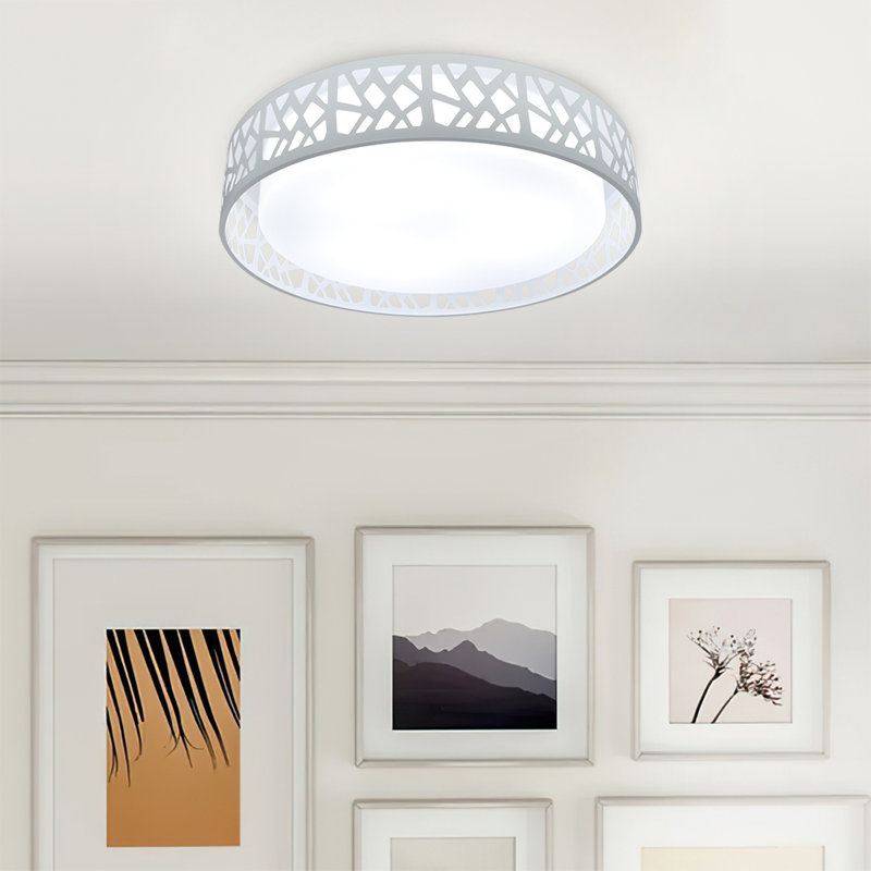 Mendive LED Flush Mount, White, 18.5"