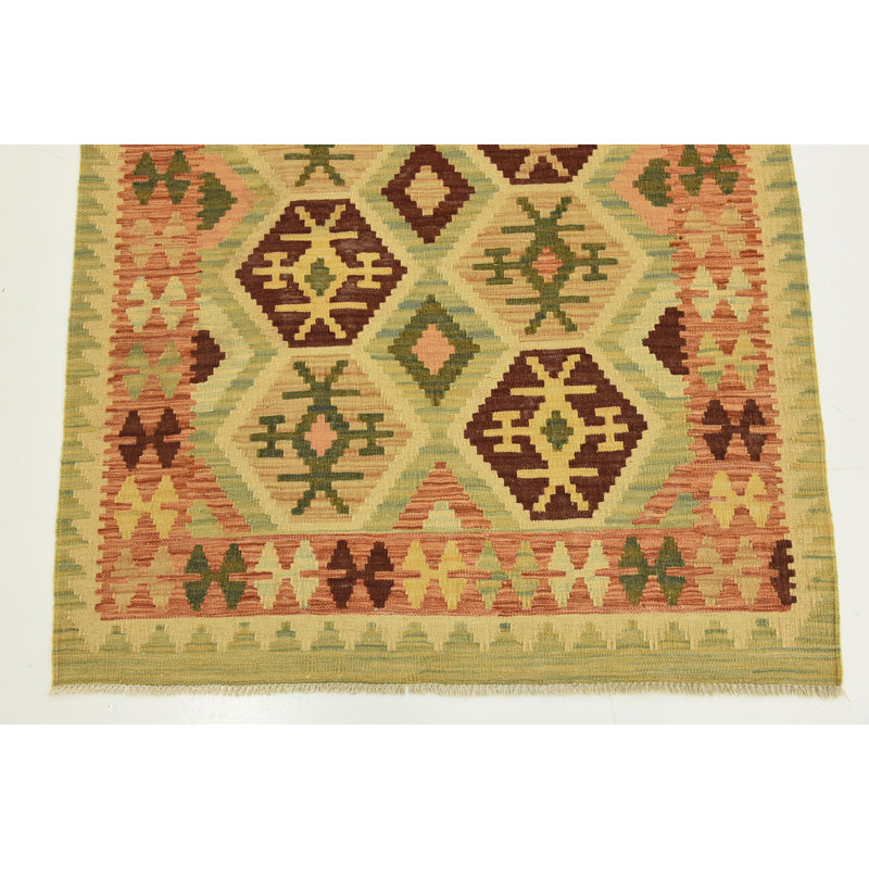 Tapis en laine brun 3 pi 5 po x 6 pi 7 po one-of-kind main-noué la new age Elland