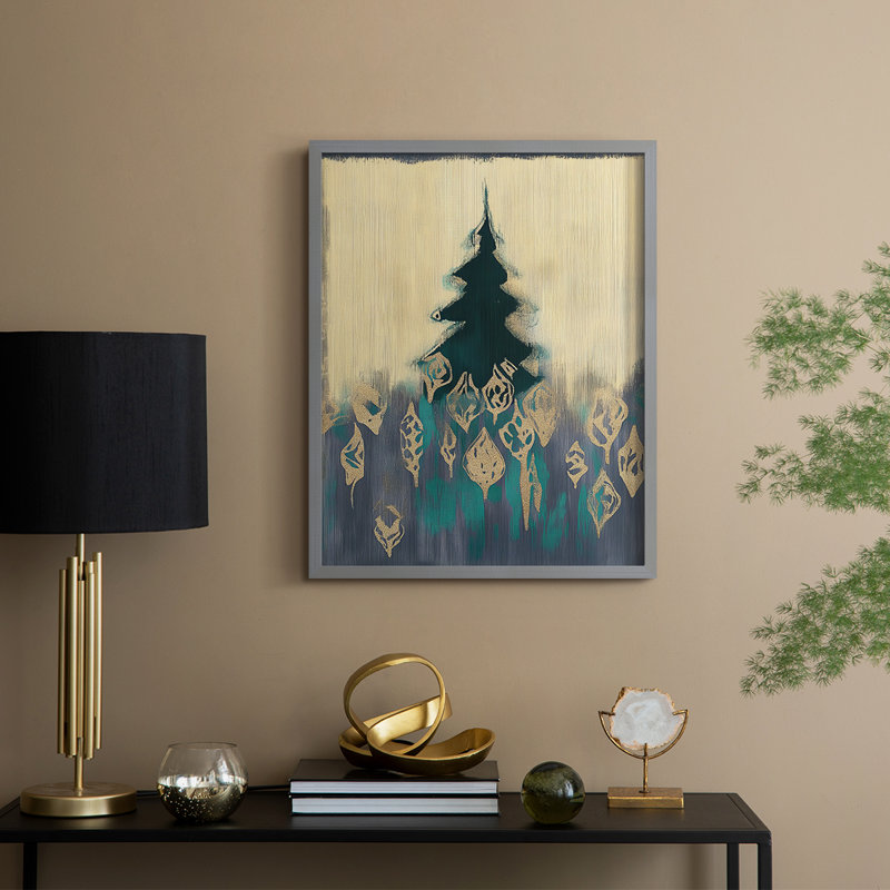 «Christmas Holiday Art DCCXLV», reproduction d'art encadrée - bois massif, Gris, H 30 po x l 24 po