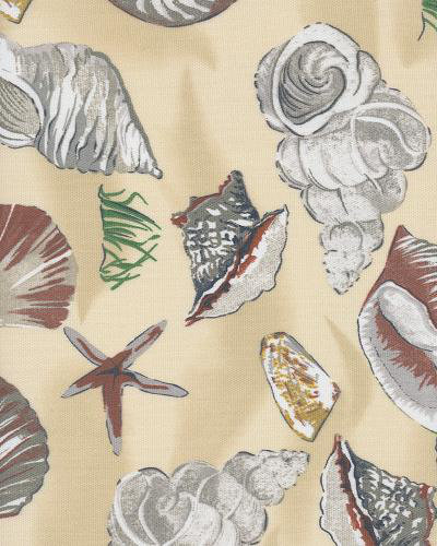 Tissu coquillages - sable imprimé principal
