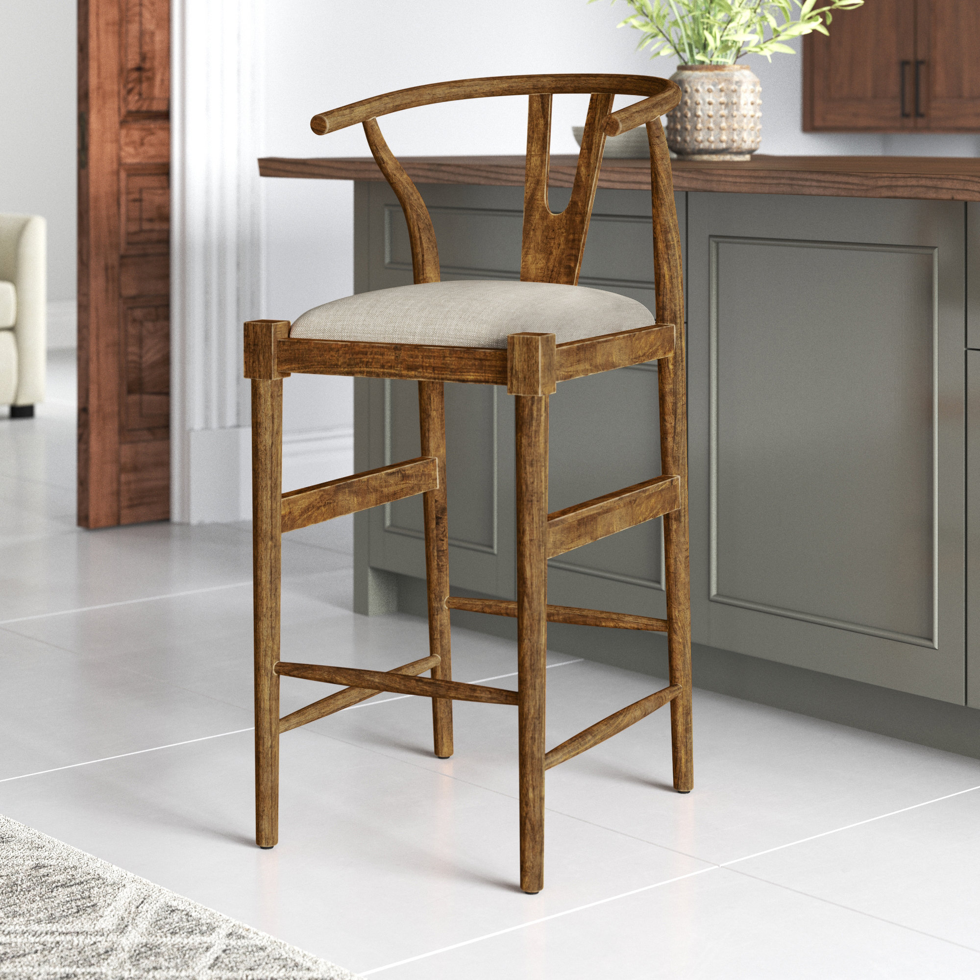Parina Counter & Bar Stool, Brown/Cream, Bar Stool (31.25” Seat Height)