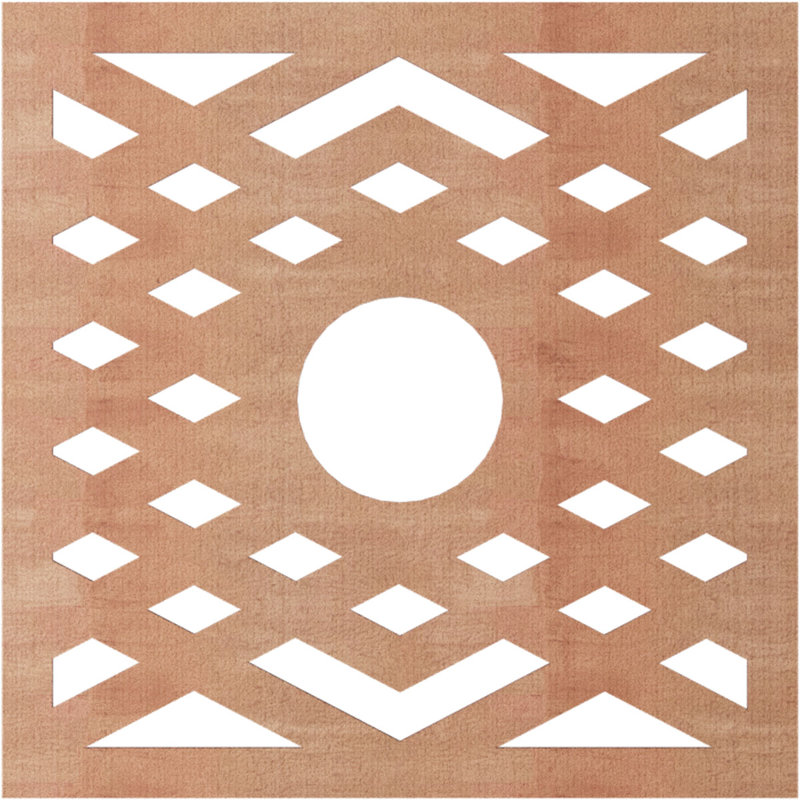 Médaillon de plafond à chevrons, Cerisier, H 32 po x l 32 po x P 0,25 po