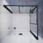 Cabine de douche de coin à cadre carré avec verre trempé de 1/4 po P 34 po x l 34 po x H 72 po-122609746