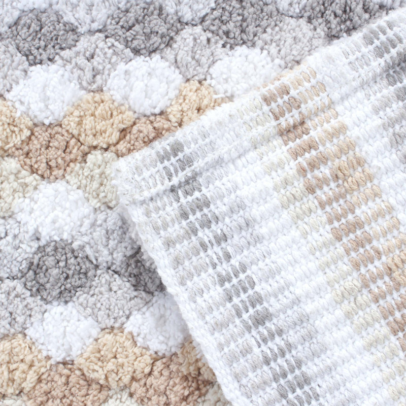 Macek 100% Cotton Bathroom Rug, Non Slip & Water Absorbent Soft Shaggy Mat, Brown, 24"W x 36"L