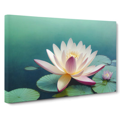 Classic Water Lily Flower - Wrapped Canvas