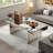 Luxury Rectangular Mirror Coffee Table With Fluted Tempered Glass And Rounded Edges
