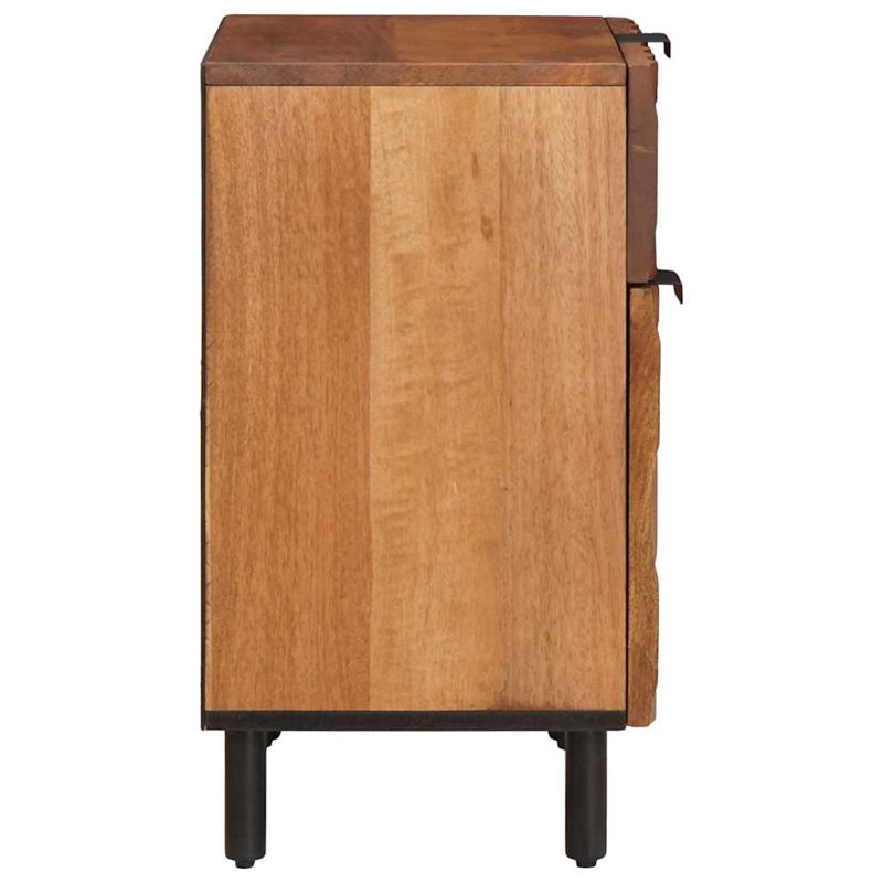 50cm W Solid Wood Bedside Table, Brown
