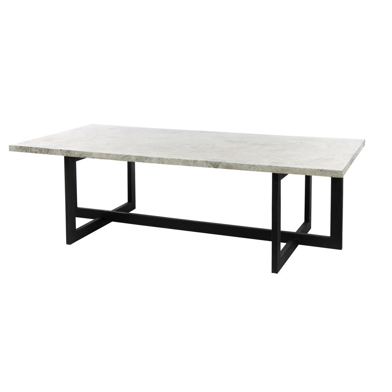 Chicago Coffee Table, Antique Black, Lite Travertine