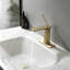 Robinet pour salle de bain à poignée simple Weshi Gold brossé, robinet de lavabo en laiton massif sans plomb avec bonde escamotable, installation à 1 ou 3 trous-120928213