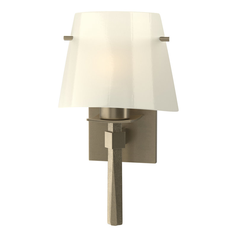 Beacon Hall Half Cone Glass Sconce, Soft Gold, Ivory Art Glass