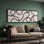 Lignes noires abstraites sur art moderne beige-100937294-111696377