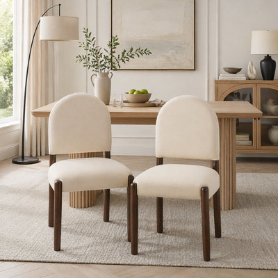 Ensemble de 2 chaises de salle à manger rembourrées de style Mid-Century