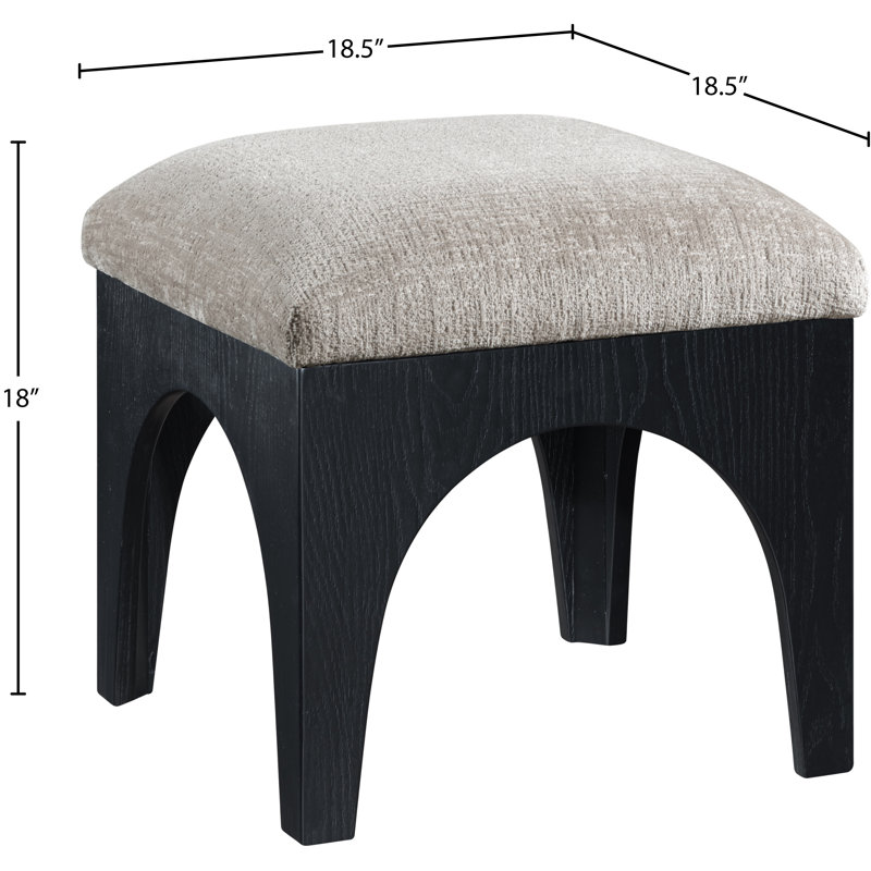 Repose-pieds Lawson, Tissu gris chenille, Noir