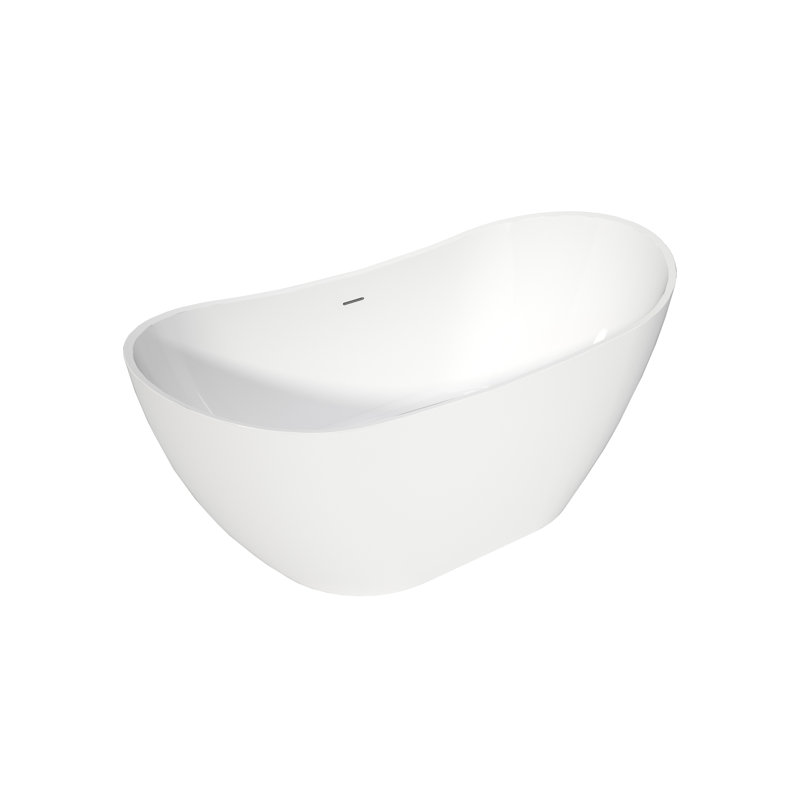 Baignoire de trempage blanche en acrylique blanc de 6029 pouces, spacieuse et confortable, antidérapante et anti-rayures