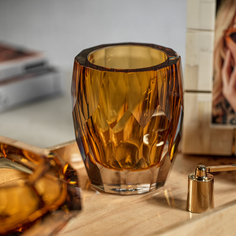 Vase en verre poli / ouragan Ligia, Orange