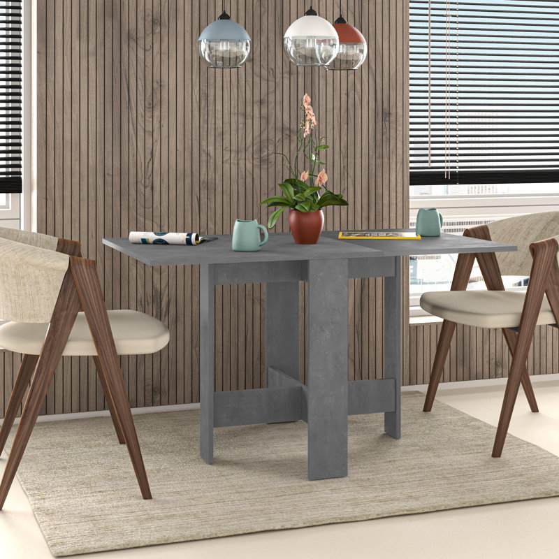 Artemio Rectangular Extendable Dining Table 130cm L x 76cm W - Drop Leaf Design for Small or Large Spaces, Retro Grey