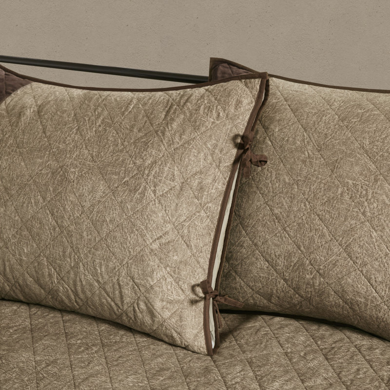Ensemble de literie 6 pièces rustique, simili suède de microfibre avec style chalet, parfait pour les lits de jour simples