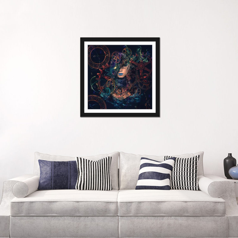 " Reincarnation " by Natalia Simongulashvili, Black Framed Paper, White, 24" H x 24" W x 1" D