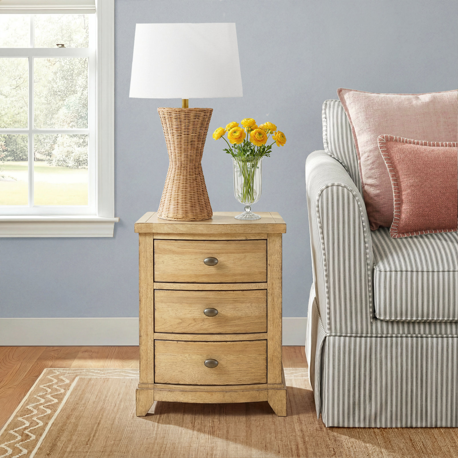 Mya End Table With Storage, Tan