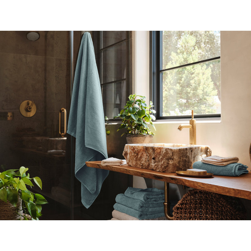 Temescal Ribbed Bath Sheet, Lagoon