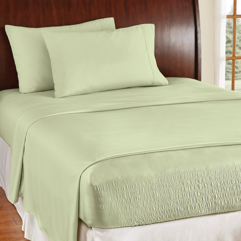 Microfiber Sheet Set, Sage, Queen Fitted Sheet w/ 2 Standard Pillowcases