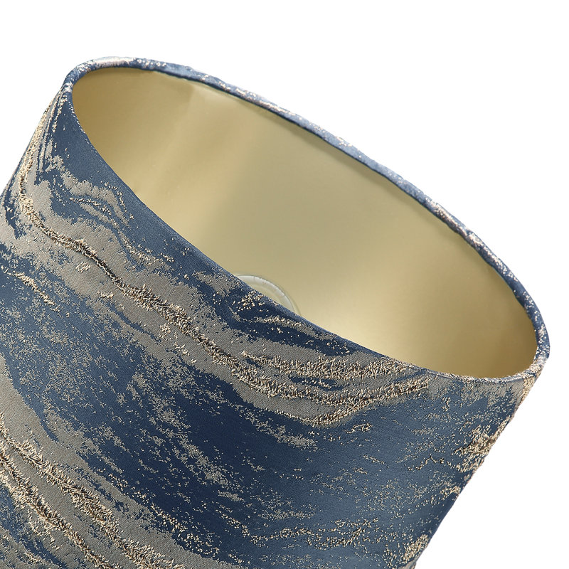 18cm H Cotton Drum Lamp Shade ( No Direct Attachment Method ) in Blue
