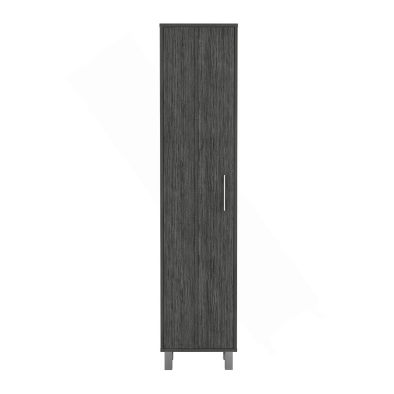 Armoire de rangement Buccan, blanchisserie, chêne fumé, Gris