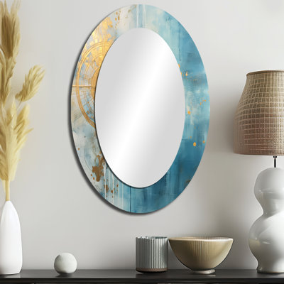Miroir mural moderne bleu sarcelle