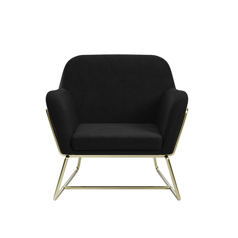 Velvet Armchair, Gold, Black